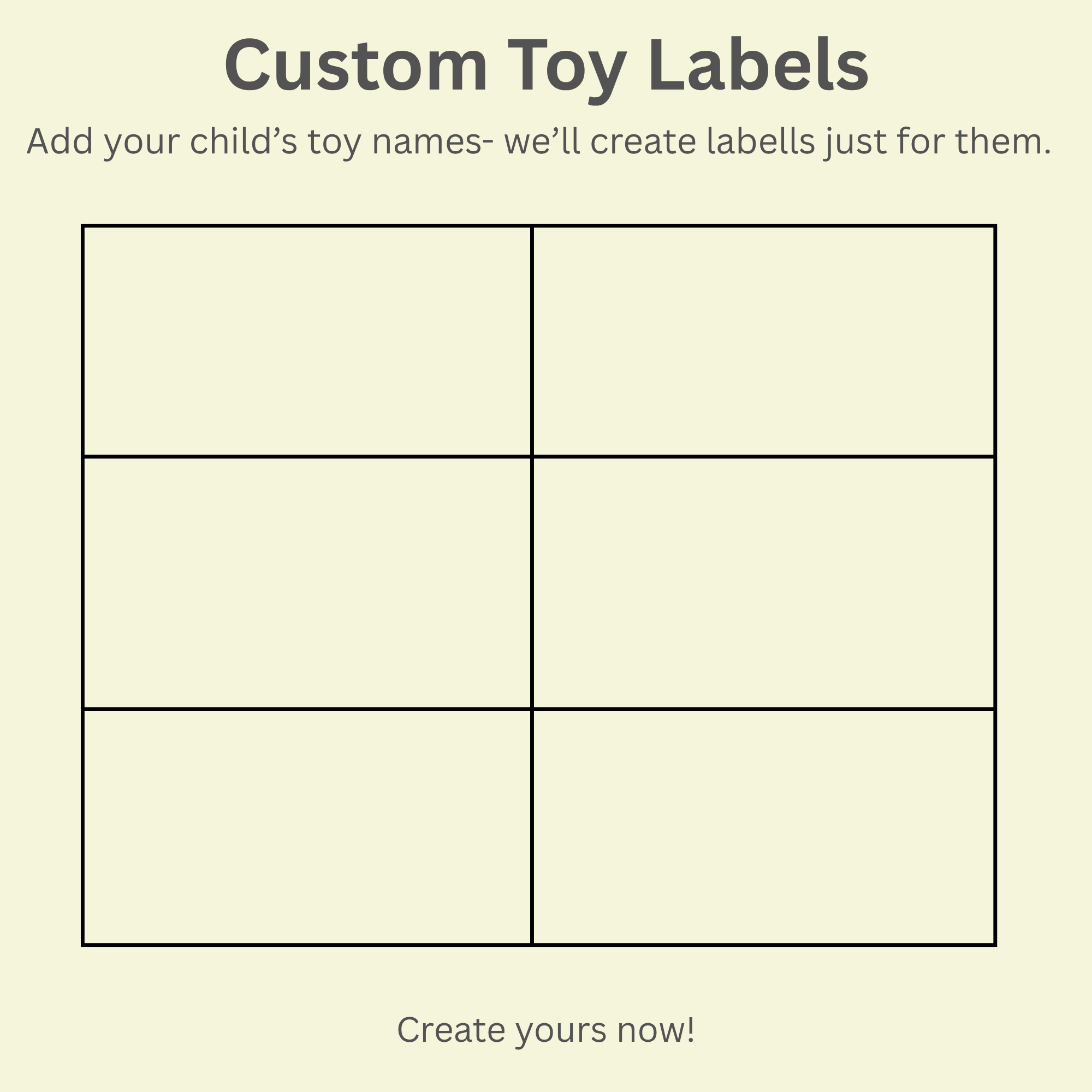 Digital Custom Toy Labels + Cleanup Chart (Printable)